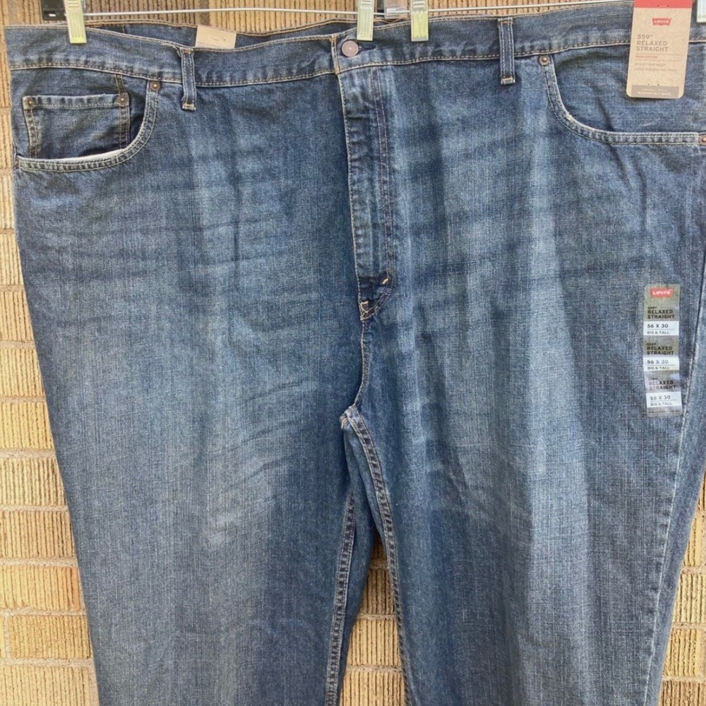 Levis 559 Relaxed Straight Jeans Mens 56x30 Big and Tall Blue Denim New NWT
